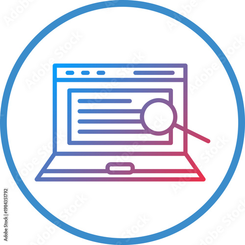 Online Search Line Icon Style