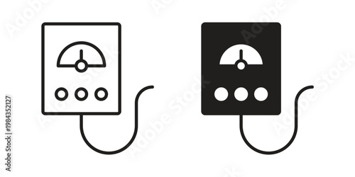 Meter icon, thin line symbol, editable stroke eps 10