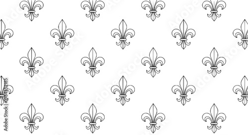 Elegant Seamless Fleur de Lis Pattern Vector Background with Classic Heraldic Royal Ornament Design