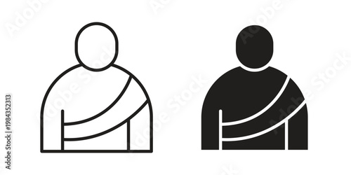 Monk icon, thin line symbol, editable stroke eps 10