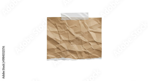 Crinkled Brown Paper Secured with Tape