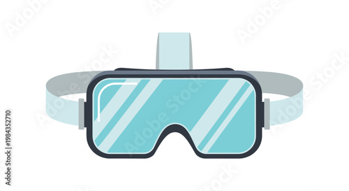 A brightly colored illustration of virtual reality goggles featuring a simplistic flat design silhouette high quality professional detailed modern elegant stylish