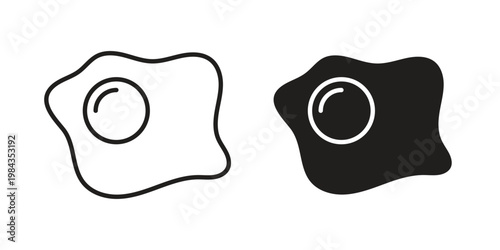 Omelet icon, thin line symbol, editable stroke eps 10