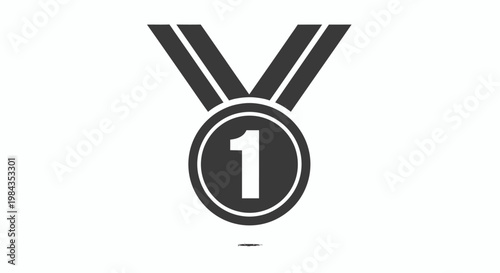 First Place Medal Icon Signifying Victory and Achievement Across Sports and Competitions.