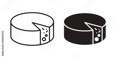 Parmesan icon, thin line symbol, editable stroke eps 10