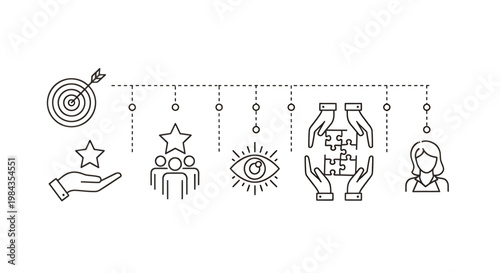 Decorative string of symbolic charms representing culture and spirituality.