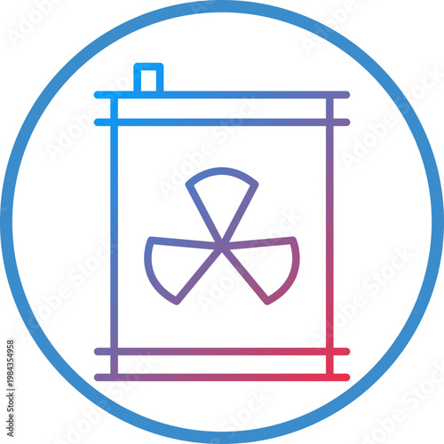 Nuclear Waste Line Icon Style
