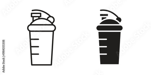 Protein shake icon, thin line symbol, editable stroke eps 10