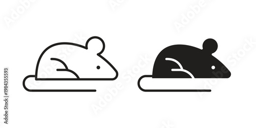 Rat icon, thin line symbol, editable stroke eps 10