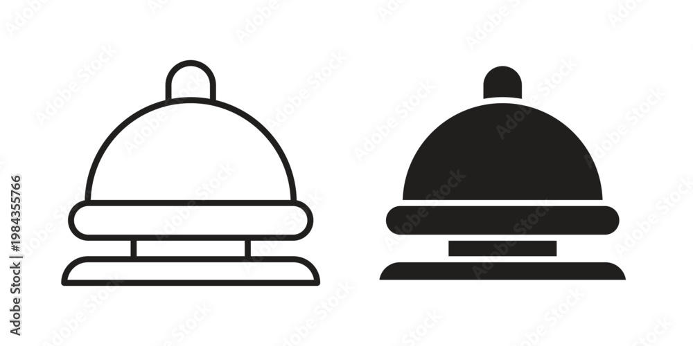 Fototapeta premium Reception bell icon, thin line symbol, editable stroke eps 10