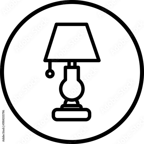 Table Lamp Line Icon Style
