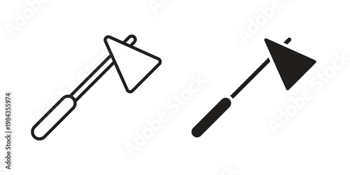 reflex hammer icon, thin line symbol, editable stroke eps 10