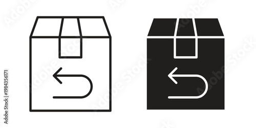 Return purchase icon, thin line symbol, editable stroke eps 10