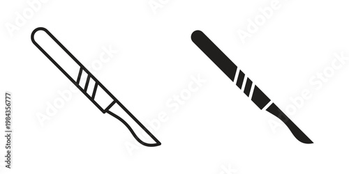 Scalpel icon, thin line symbol, editable stroke eps 10