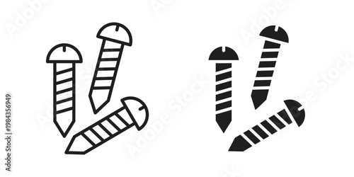 Screws icon, thin line symbol, editable stroke eps 10