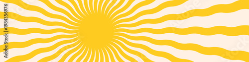 Fotografi Sun rise radial retro groovy pattern
