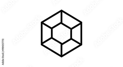 A geometric design featuring a hollow diamond shaped structure composed of interconnected lines silhouette high quality professional detailed modern elegant stylish clean