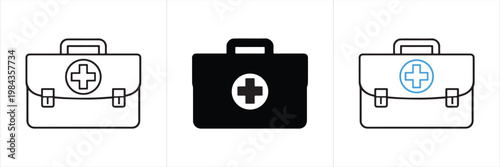 Medical First Aid Kit Icons
