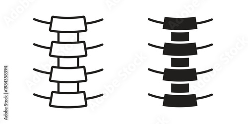 Spinal column icon, thin line symbol, editable stroke eps 10