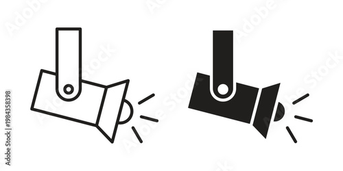 Spotlight icon, thin line symbol, editable stroke eps 10