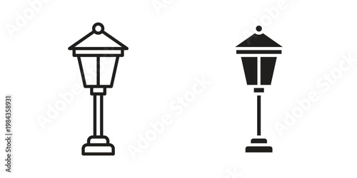 Street lamp icon, thin line symbol, editable stroke eps 10