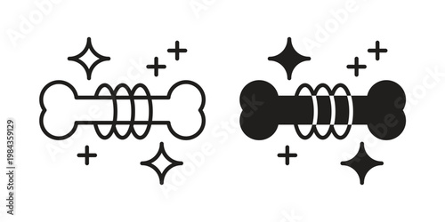 Strong healthy bones icon, thin line symbol, editable stroke eps 10
