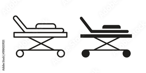 Stretcher icon, thin line symbol, editable stroke eps 10