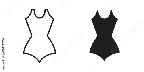 Swimsuit icon, thin line symbol, editable stroke eps 10
