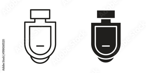 Urinal icon, thin line symbol, editable stroke eps 10
