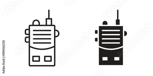 Walkie talkie icon, thin line symbol, editable stroke eps 10
