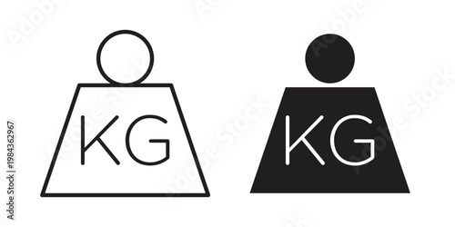 Weight icon, thin line symbol, editable stroke eps 10