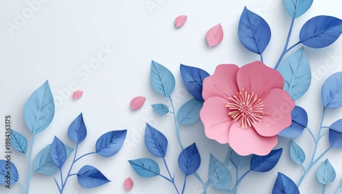 Pastel pink and blue paper flower arrangement