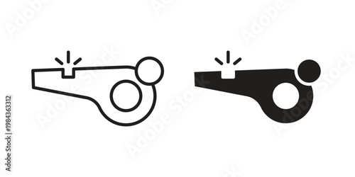 Whistle icon, thin line symbol, editable stroke eps 10