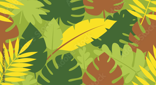 Vibrant Jungle Leaves Pattern - Celebrating International Day of Plant Health