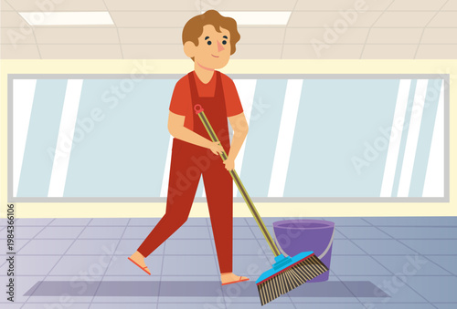Clean Sweep Concept Illustration Vector Style