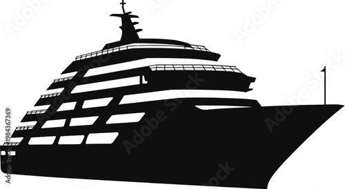 Cruise ship silhouette vector icon