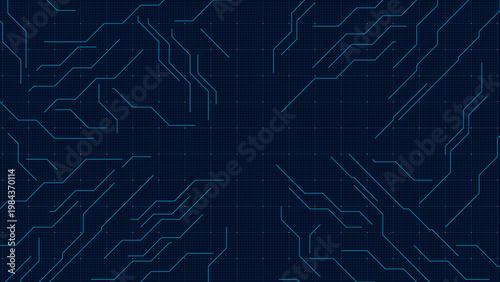 Technology grid vector background with generous clean copy space, subtle cyan routing lines, and a structured geometric layout, optimized for headlines, marketing banners, presentations, and produc