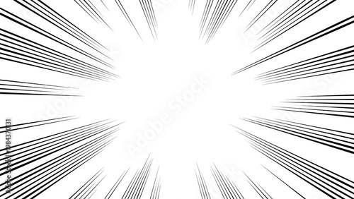 Thin radial manga speed lines, fine action burst, focus zoom background, illustation