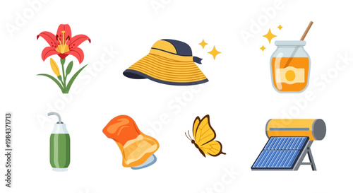 Summer Garden Accessories and Sun Protection Items