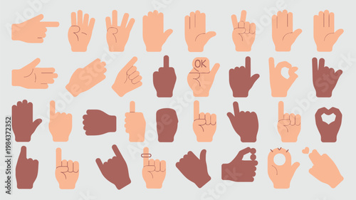 Collection of Diverse Hand Gestures and Communication Signs