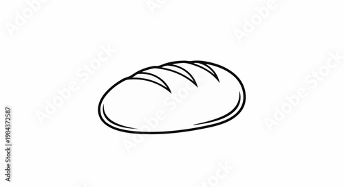 Simple line art of a rustic loaf of bread on a white background