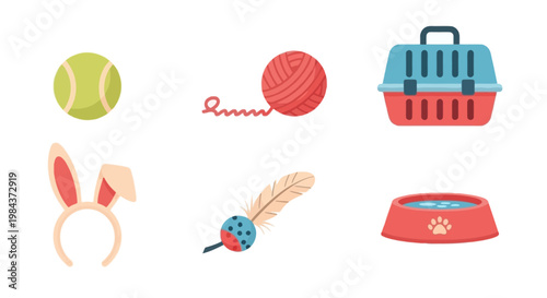 Cute Pet Accessories and Toys Collection for Cats and Rabbits