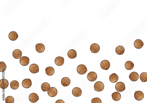 Coins are scattered across a surface in a chaotic manner