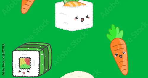 Digitally generated image of sushi