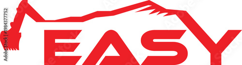 Excavator construction logo design, excavator logo element heavy equipment work. transportation vehicle mining.