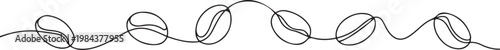 continuous line of coffee beans. one line drawing of coffee beans. line art of coffee. one line Icon drawing