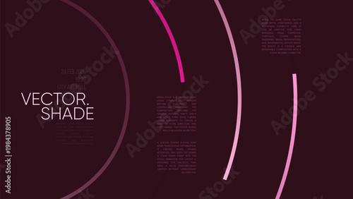 Pink minimal line poster template with curved arcs and modern editorial event layout
