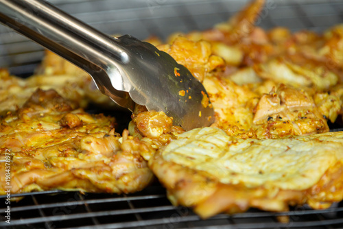 grilled chicken wings on grill