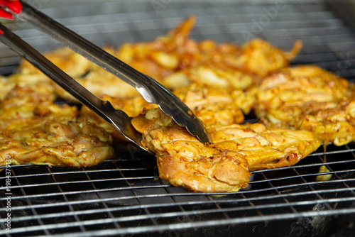 grilled chicken wings on grill