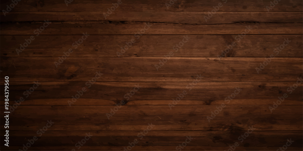 Naklejka premium A natural dark brown hardwood surface features a textured old wood grain pattern, creating a rustic timber plank backdrop for a weathered wooden board panel or floor material design